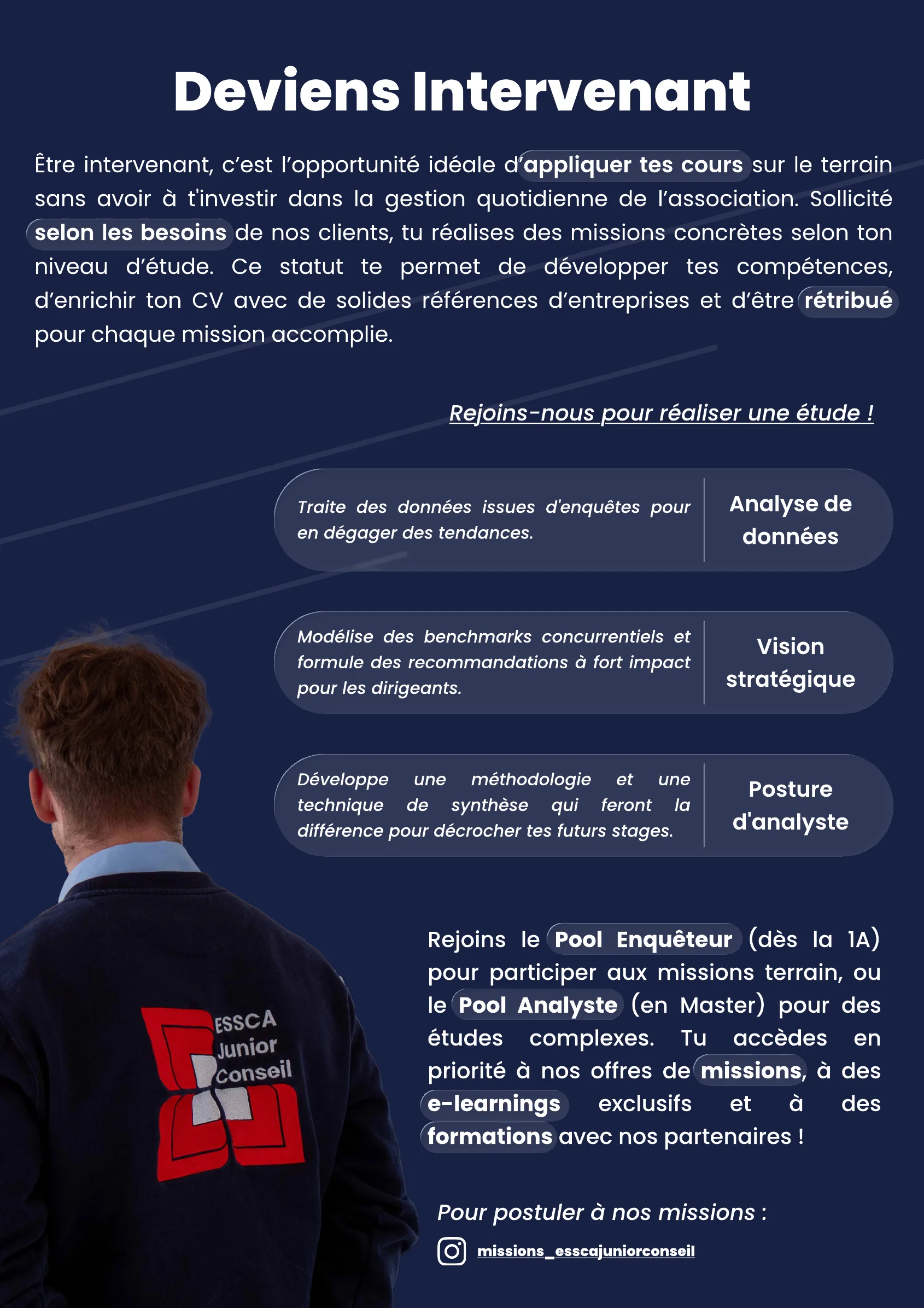 Devenir intervenant : réaliser des missions rémunérées pour nos clients.